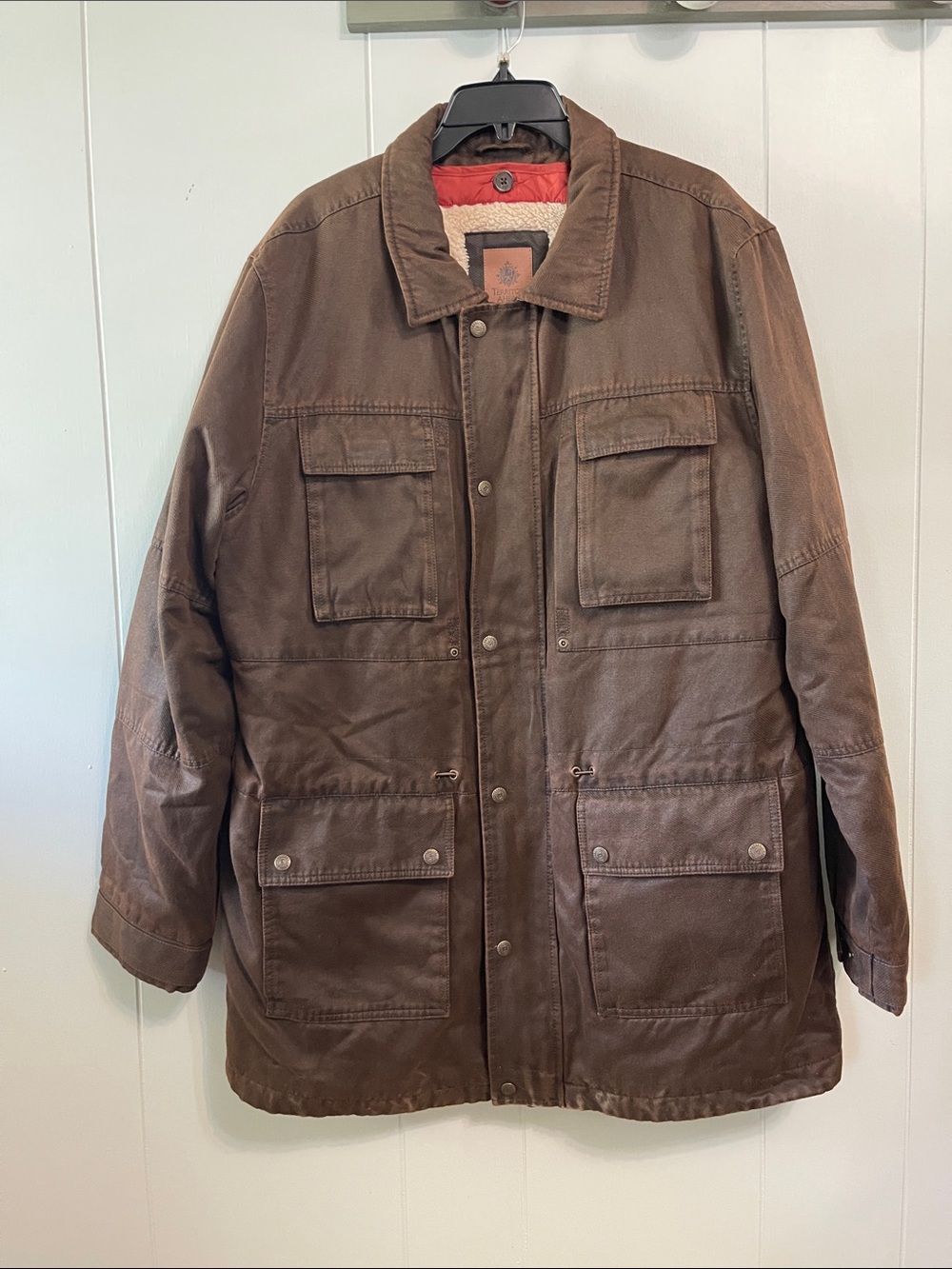 The Territory Ahead Men Jacket Men Canvas Chore Barn Utility Brown Sherpa Lined